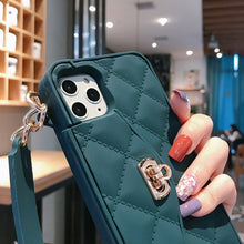 Load image into Gallery viewer, Chain Oblique Cross Silicone Small Incense Wind Wallet Mobile Phone Case For Iphone