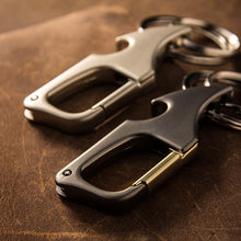 Load image into Gallery viewer, Multifunctional Pendant Bottle Opener Metal Double Ring Key Chain