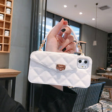 Load image into Gallery viewer, Chain Oblique Cross Silicone Small Incense Wind Wallet Mobile Phone Case For Iphone