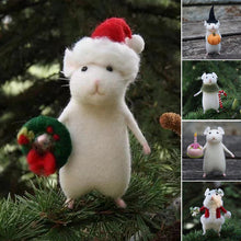 Load image into Gallery viewer, Felt Mouse and Pumpkin Ornament