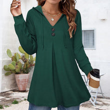 Load image into Gallery viewer, Women's Button Hooded Sweatshirt