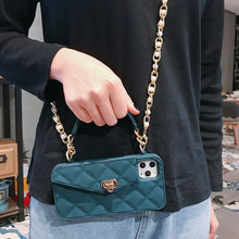 Load image into Gallery viewer, Chain Oblique Cross Silicone Small Incense Wind Wallet Mobile Phone Case For Iphone