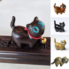 Load image into Gallery viewer, Handmade Wood Carved Cats Decoration