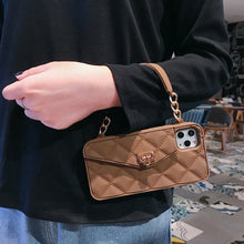 Load image into Gallery viewer, Chain Oblique Cross Silicone Small Incense Wind Wallet Mobile Phone Case For Iphone