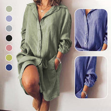 Load image into Gallery viewer, Women's Casual Pure Color Shirt Dress