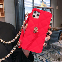 Load image into Gallery viewer, Chain Oblique Cross Silicone Small Incense Wind Wallet Mobile Phone Case For Iphone