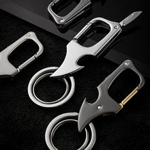 Load image into Gallery viewer, Multifunctional Pendant Bottle Opener Metal Double Ring Key Chain