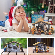 Load image into Gallery viewer, Nativity Manger Scene Figurines Set