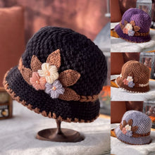 Load image into Gallery viewer, French Thicken Women's Flowers Knitted Woolen Hat