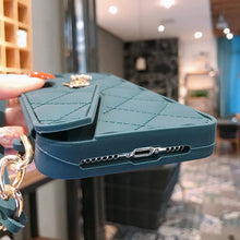 Load image into Gallery viewer, Chain Oblique Cross Silicone Small Incense Wind Wallet Mobile Phone Case For Iphone