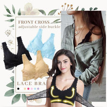 Load image into Gallery viewer, Wireless Front Cross Buckle Lace Lift Bra