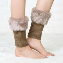Load image into Gallery viewer, Women Fur Trim Boot Cuff Toppers Cover Leg Warmers