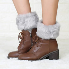 Load image into Gallery viewer, Women Fur Trim Boot Cuff Toppers Cover Leg Warmers