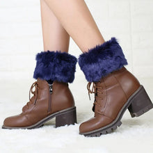 Load image into Gallery viewer, Women Fur Trim Boot Cuff Toppers Cover Leg Warmers