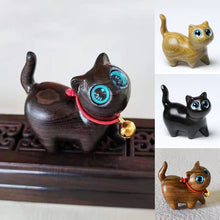 Load image into Gallery viewer, Handmade Wood Carved Cats Decoration