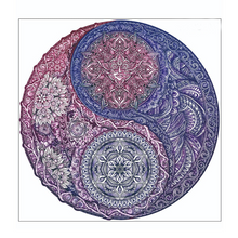 Load image into Gallery viewer, Yin Yang-Mixed Colors Tai Chi Mandala Wooden Puzzle