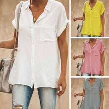 Load image into Gallery viewer, Women's Casual Short Sleeve Vintage Shirt