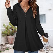 Load image into Gallery viewer, Women's Button Hooded Sweatshirt