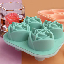 Load image into Gallery viewer, 4-Compartment Large Rose Ice Cube Mold