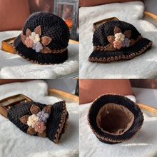 Load image into Gallery viewer, French Thicken Women's Flowers Knitted Woolen Hat