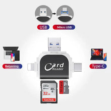 Load image into Gallery viewer, Multi-Port 4 i 1 Universal SD TF-kortleser