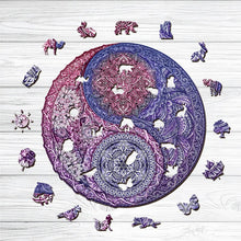 Load image into Gallery viewer, Yin Yang-Mixed Colors Tai Chi Mandala Wooden Puzzle