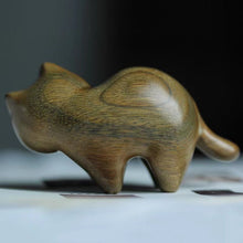 Load image into Gallery viewer, Handmade Wood Carved Cats Decoration