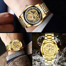 Load image into Gallery viewer, Fashionable Embossed Golden Dragon Watch