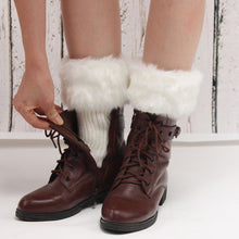 Load image into Gallery viewer, Women Fur Trim Boot Cuff Toppers Cover Leg Warmers