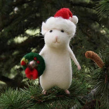 Load image into Gallery viewer, Felt Mouse and Pumpkin Ornament
