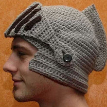 Load image into Gallery viewer, Hand-knitted Knight Hat