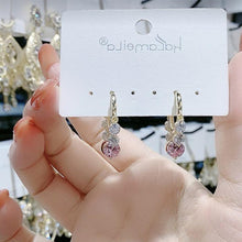 Load image into Gallery viewer, Golden Glitter Colorful Zircon Earrings