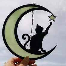 Load image into Gallery viewer, Moon Black Cat Decorations