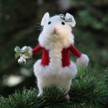 Load image into Gallery viewer, Felt Mouse and Pumpkin Ornament