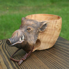 Load image into Gallery viewer, Hand Carved Wooden Mug