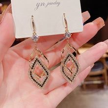 Load image into Gallery viewer, Rhombus Earrings With Diamonds