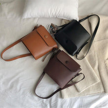 Load image into Gallery viewer, Women's Leather Bucket Bag