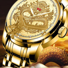Load image into Gallery viewer, Fashionable Embossed Golden Dragon Watch