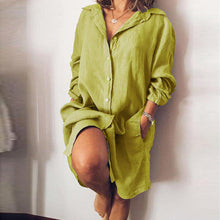 Load image into Gallery viewer, Women's Casual Pure Color Shirt Dress