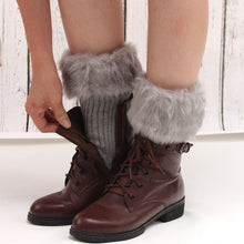 Load image into Gallery viewer, Women Fur Trim Boot Cuff Toppers Cover Leg Warmers