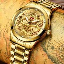 Load image into Gallery viewer, Fashionable Embossed Golden Dragon Watch