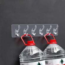 Load image into Gallery viewer, 6 Hooks Multifunctional Self Adhesive Hooks No Drill Wall Transparent Hanger