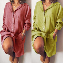 Load image into Gallery viewer, Women's Casual Pure Color Shirt Dress