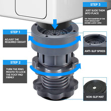Load image into Gallery viewer, 4 Pcs Adjustable Height Washing Machine Support