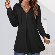 Load image into Gallery viewer, Women's Button Hooded Sweatshirt