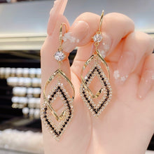Load image into Gallery viewer, Rhombus Earrings With Diamonds