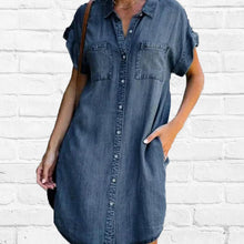 Load image into Gallery viewer, Casual Denim Short Sleeve Dress