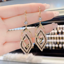 Load image into Gallery viewer, Rhombus Earrings With Diamonds