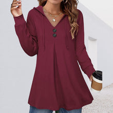 Load image into Gallery viewer, Women's Button Hooded Sweatshirt