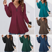 Load image into Gallery viewer, Women's Button Hooded Sweatshirt